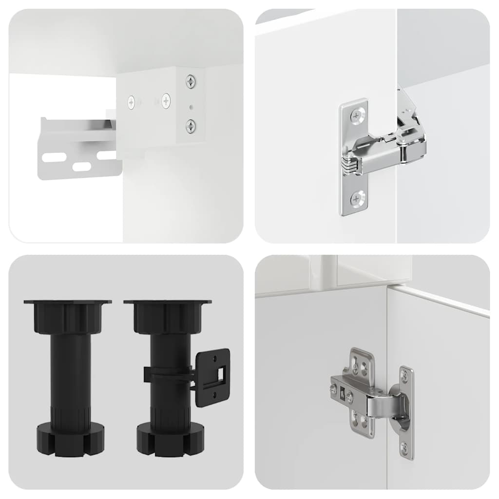 vidaXL 14-tlg. Küchenschrank-Set Lucca Hochglanz-Weiß Holzwerkstoff
