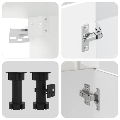 vidaXL 14-tlg. Küchenschrank-Set Lucca Hochglanz-Weiß Holzwerkstoff