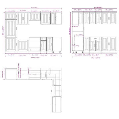 14-tlg. Küchenschrank-Set Lucca Sonoma-Eiche Holzwerkstoff