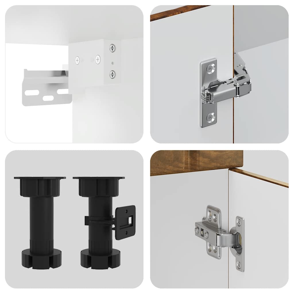 vidaXL 14-tlg. Küchenschrank-Set Lucca Räuchereiche Holzwerkstoff