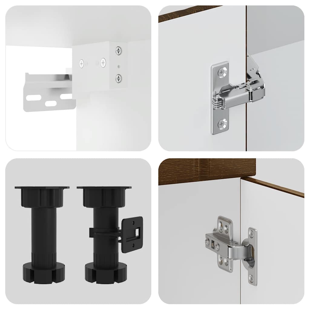 vidaXL 14tlg. Küchenschrank-Set Lucca Braun Eichen-Optik Holzwerkstoff