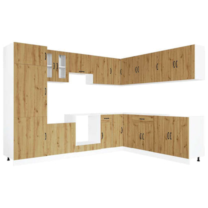 vidaXL 14-tlg. Küchenschrank-Set Lucca Artisan-Eiche Holzwerkstoff