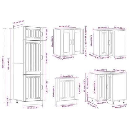 vidaXL 14-tlg. Küchenschrank-Set Lucca Artisan-Eiche Holzwerkstoff