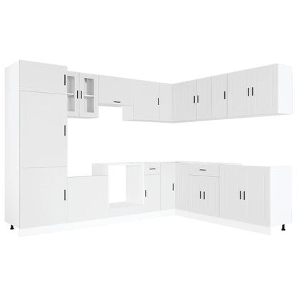 vidaXL 14-tlg. Küchenschrank-Set Porto Weiß Holzwerkstoff