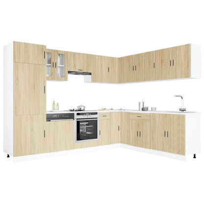 vidaXL 14-tlg. Küchenschrank-Set Porto Sonoma-Eiche Holzwerkstoff