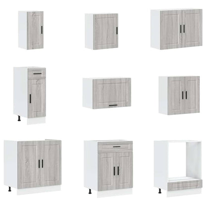 vidaXL 14-tlg. Küchenschrank-Set Porto Grau Sonoma Holzwerkstoff