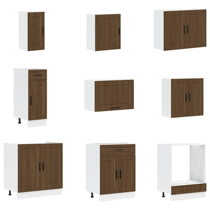 vidaXL 14tlg. Küchenschrank-Set Porto Braun Eichen-Optik Holzwerkstoff