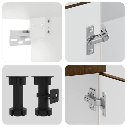 vidaXL 14tlg. Küchenschrank-Set Porto Braun Eichen-Optik Holzwerkstoff