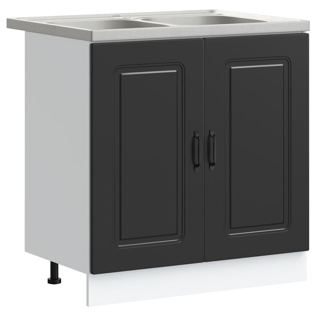 vidaXL Küchenschrank Kalmar Schwarz 80 x 46 x 81.5 cm Holzwerkstoff