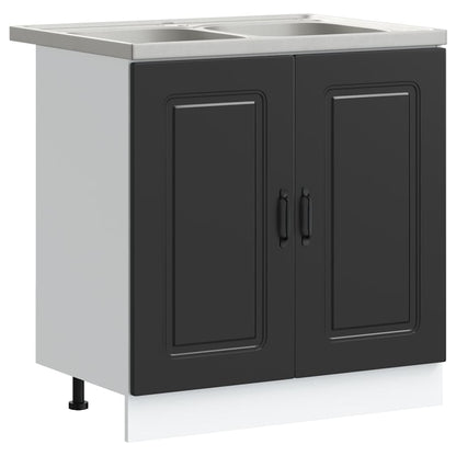 vidaXL Küchenschrank Kalmar Schwarz 80 x 46 x 81.5 cm Holzwerkstoff