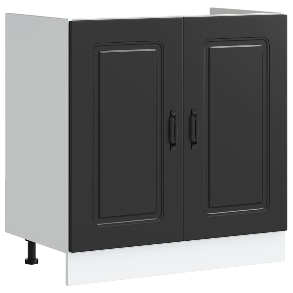 vidaXL Küchenschrank Kalmar Schwarz 80 x 46 x 81.5 cm Holzwerkstoff