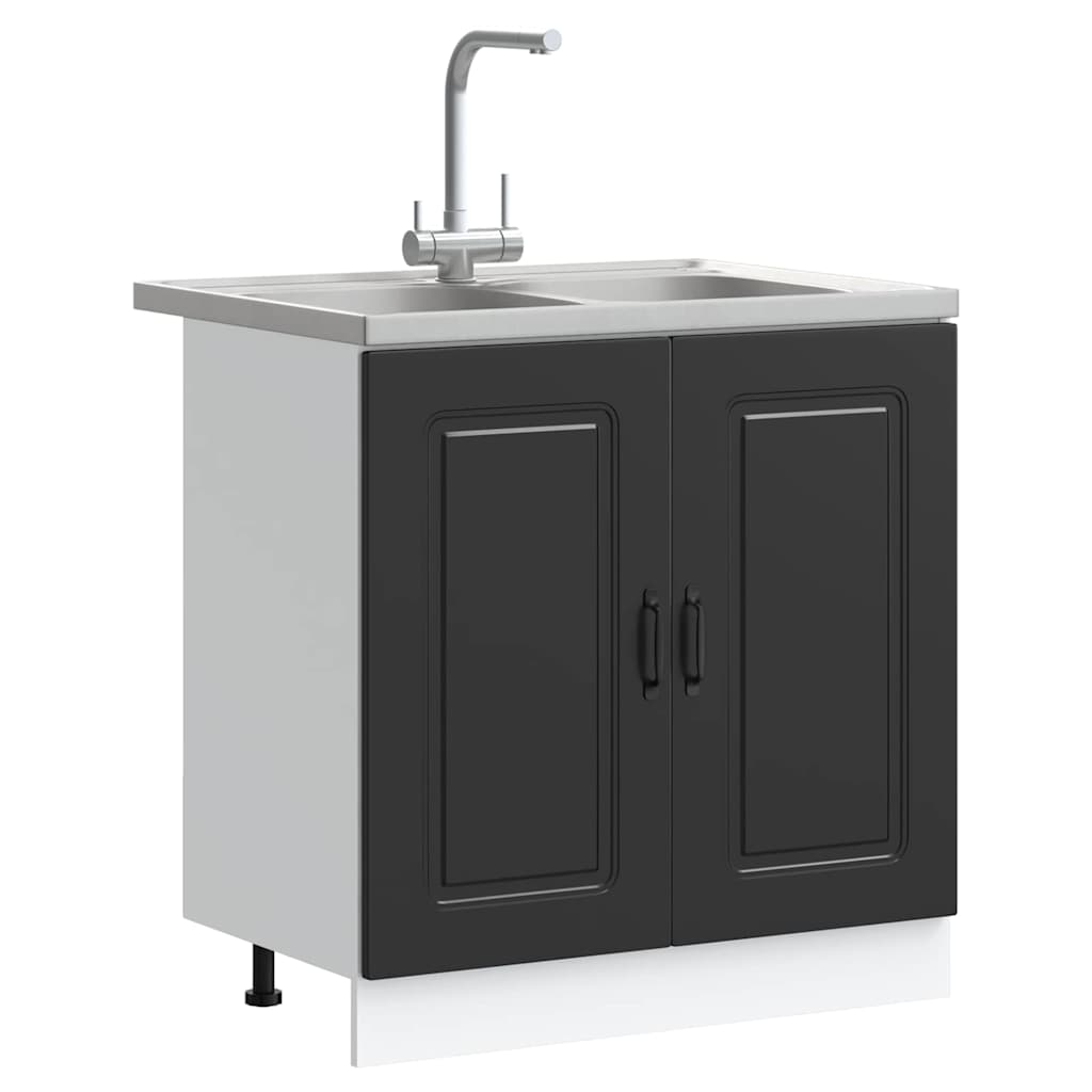 vidaXL Küchenschrank Kalmar Schwarz 80 x 46 x 81.5 cm Holzwerkstoff