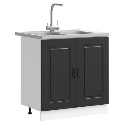vidaXL Küchenschrank Kalmar Schwarz 80 x 46 x 81.5 cm Holzwerkstoff