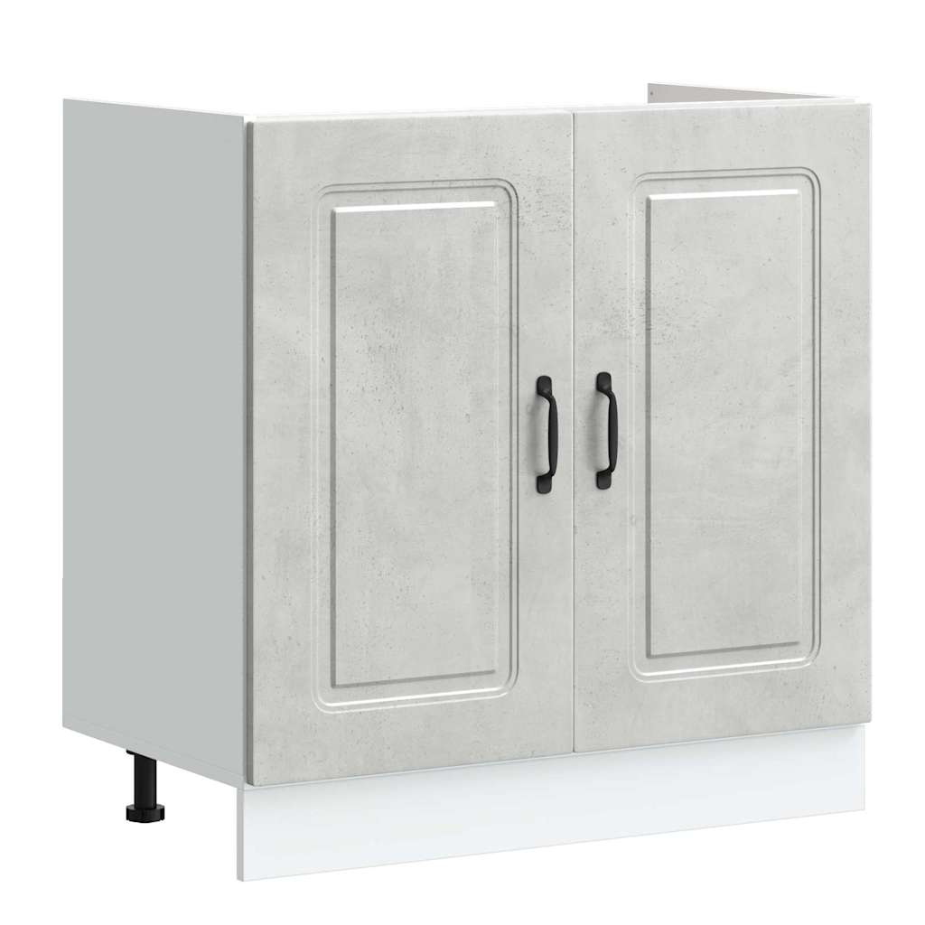 vidaXL Küchenschrank Kalmar Beton Grau 80 x 46 x 81.5 cm Holzwerkstoff