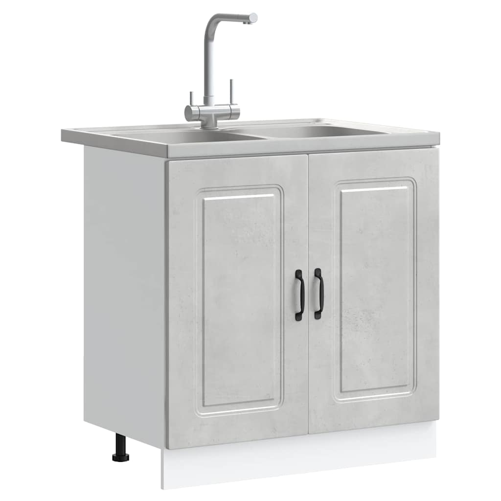 vidaXL Küchenschrank Kalmar Beton Grau 80 x 46 x 81.5 cm Holzwerkstoff