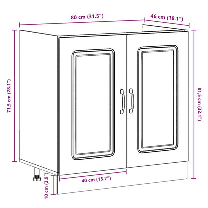 Küchenschrank mit Tür Kalmar Graues Sonoma 80 x 46 x 81.5 cm