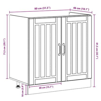 Waschbecken-Unterschrank mit Speicher Lucca 2 pcs Graues Sonoma