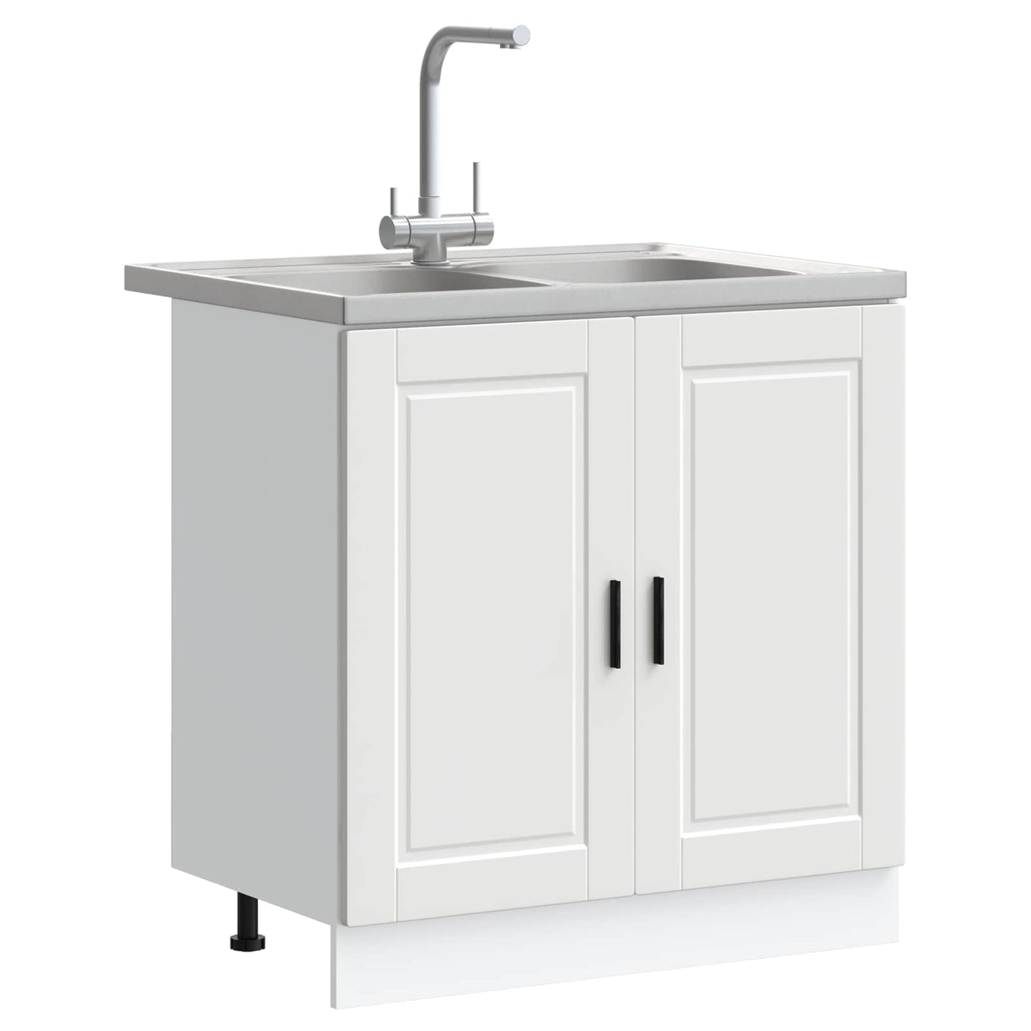 vidaXL Waschbecken-Unterschrank mit Tür Porto Weiß 80 x 46 x 81.5 cm