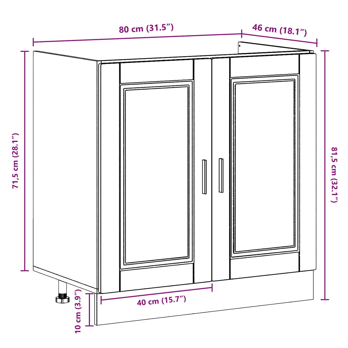 vidaXL Waschbecken-Unterschrank mit Tür Porto Weiß 80 x 46 x 81.5 cm
