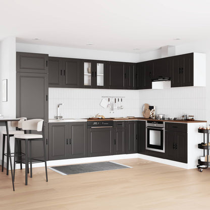 Waschbecken-Unterschrank Porto 2 pcs Schwarz Holzwerkstoff