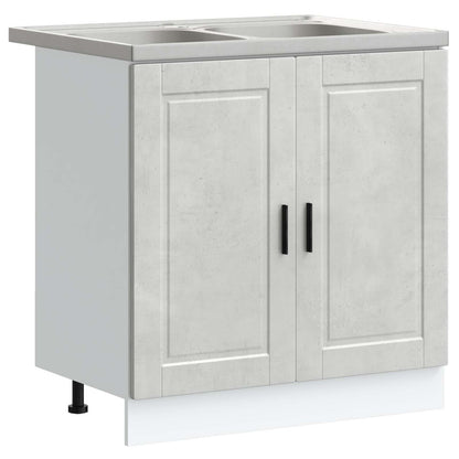 vidaXL Waschbecken-Unterschrank mit Tür Porto Grau 80 x 46 x 81.5 cm