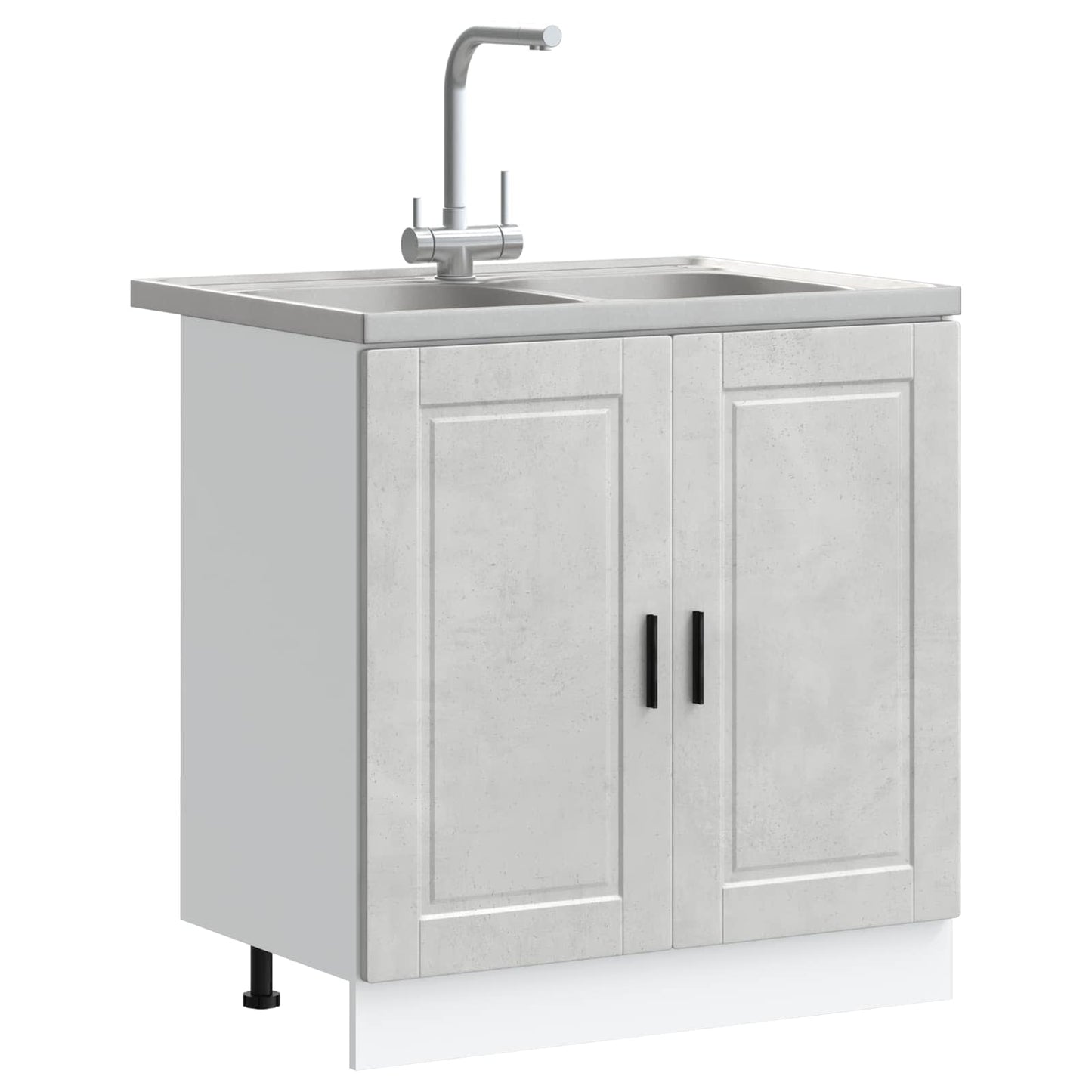 vidaXL Waschbecken-Unterschrank mit Tür Porto Grau 80 x 46 x 81.5 cm