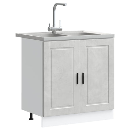 vidaXL Waschbecken-Unterschrank mit Tür Porto Grau 80 x 46 x 81.5 cm