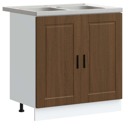 vidaXL Waschbecken-Unterschrank mit Tür Porto Braun 80 x 46 x 81.5 cm