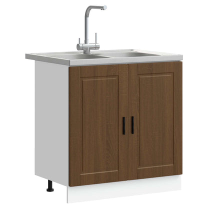 vidaXL Waschbecken-Unterschrank mit Tür Porto Braun 80 x 46 x 81.5 cm