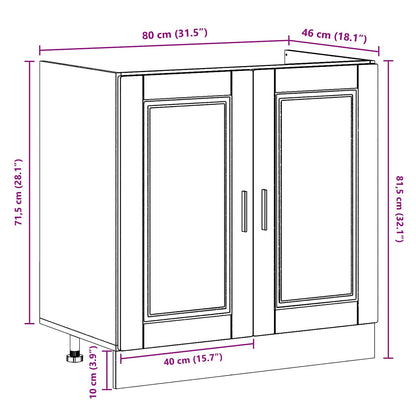vidaXL Waschbecken-Unterschrank mit Tür Porto Braun 80 x 46 x 81.5 cm