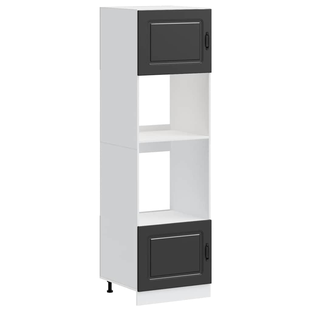 vidaXL Meubles de Rangement pour Salle de Bain Kalmar 2 pcs Noir Bois d'ingénierie