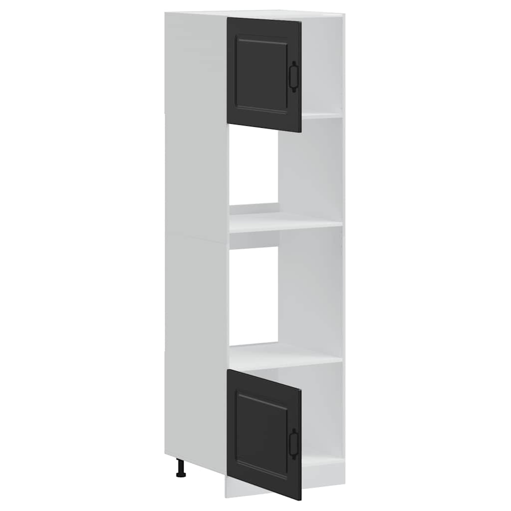 vidaXL Meubles de Rangement pour Salle de Bain Kalmar 2 pcs Noir Bois d'ingénierie