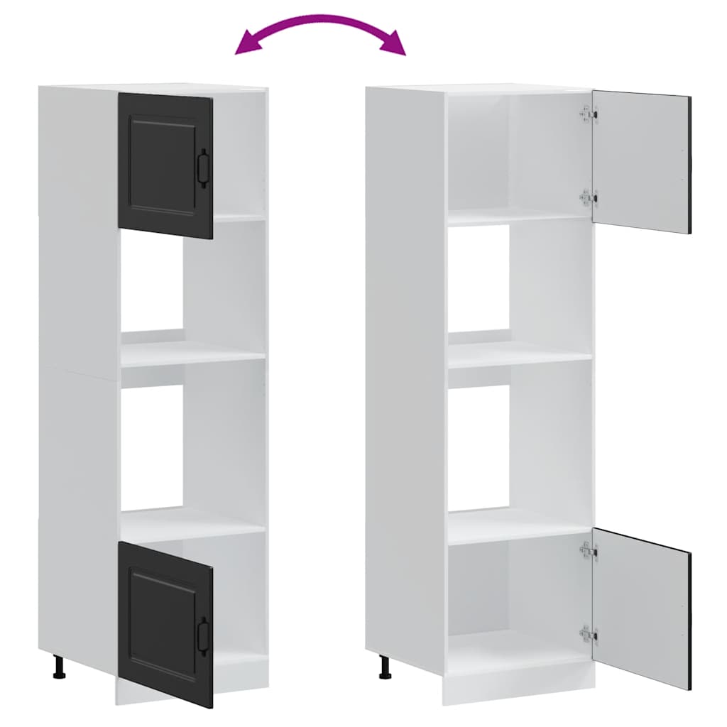 vidaXL Meubles de Rangement pour Salle de Bain Kalmar 2 pcs Noir Bois d'ingénierie