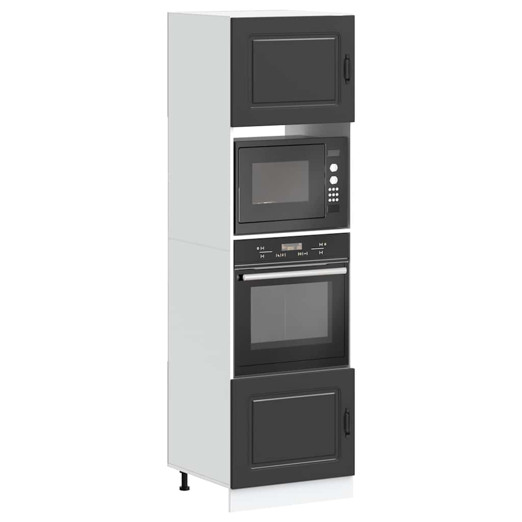 vidaXL Meubles de Rangement pour Salle de Bain Kalmar 2 pcs Noir Bois d'ingénierie