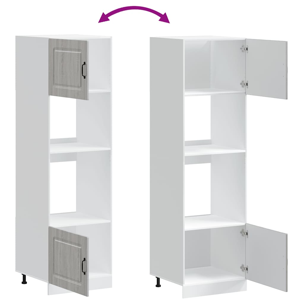 Herdumbauschränke 2 Stk. Kalmar Grau Sonoma Holzwerkstoff