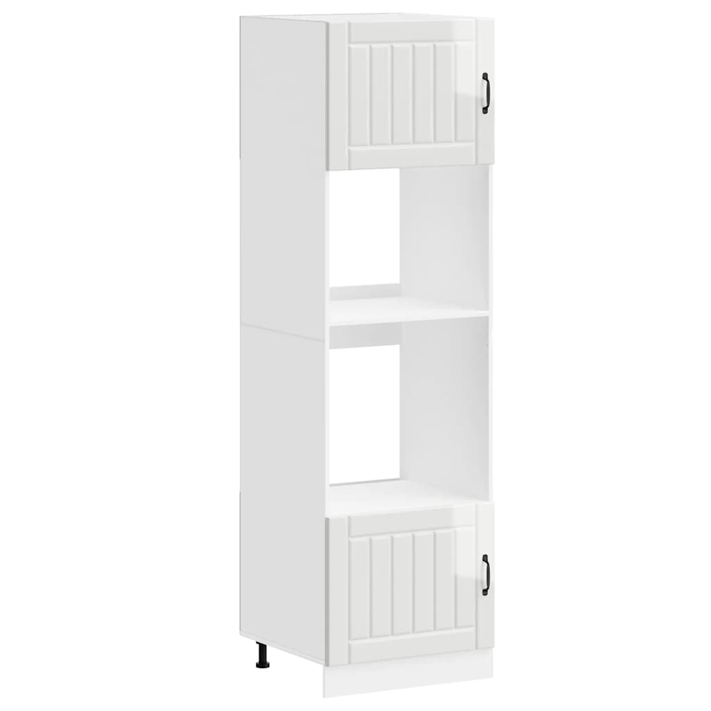 vidaXL Armoires de rangement pour cheminée 2 pcs Lucca Blanc brillant Bois d'ingénierie