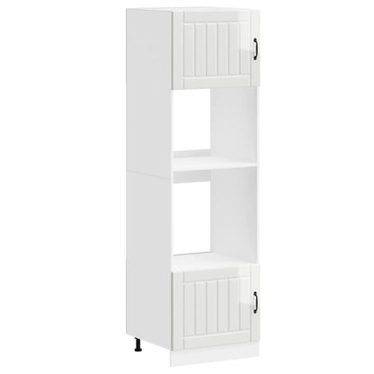 vidaXL Armoires de rangement pour cheminée 2 pcs Lucca Blanc brillant Bois d'ingénierie