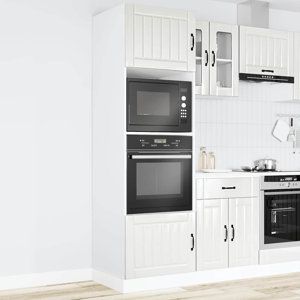 vidaXL Armoires de rangement pour cheminée 2 pcs Lucca Blanc brillant Bois d'ingénierie