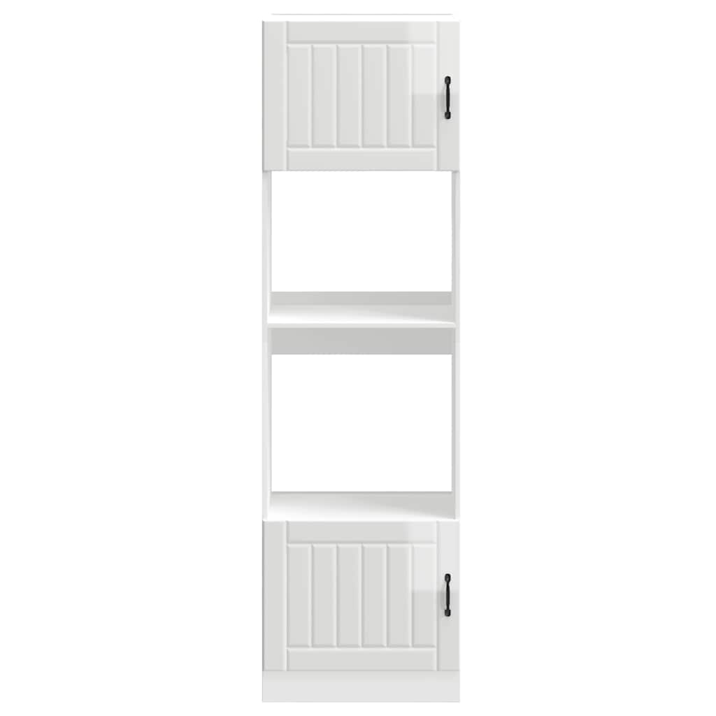 vidaXL Armoires de rangement pour cheminée 2 pcs Lucca Blanc brillant Bois d'ingénierie