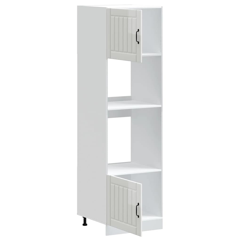 vidaXL Armoires de rangement pour cheminée 2 pcs Lucca Blanc brillant Bois d'ingénierie