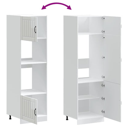 vidaXL Armoires de rangement pour cheminée 2 pcs Lucca Blanc brillant Bois d'ingénierie