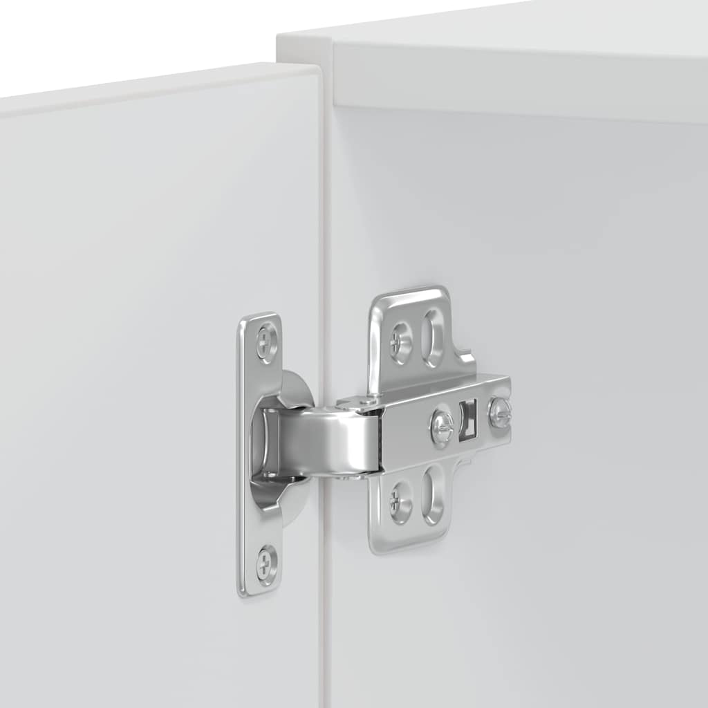 vidaXL Armoires de rangement pour cheminée 2 pcs Lucca Blanc brillant Bois d'ingénierie