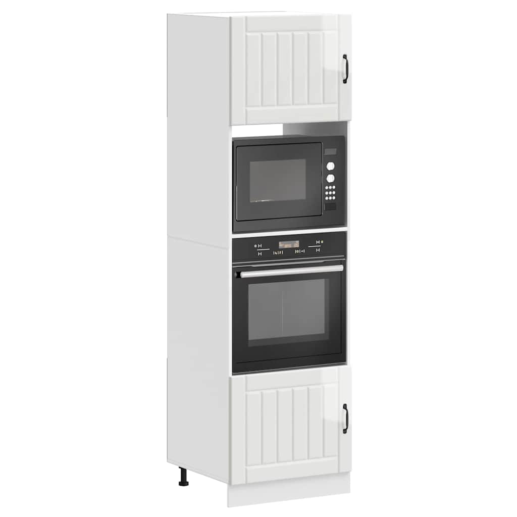vidaXL Armoires de rangement pour cheminée 2 pcs Lucca Blanc brillant Bois d'ingénierie