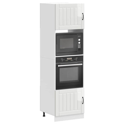 vidaXL Armoires de rangement pour cheminée 2 pcs Lucca Blanc brillant Bois d'ingénierie