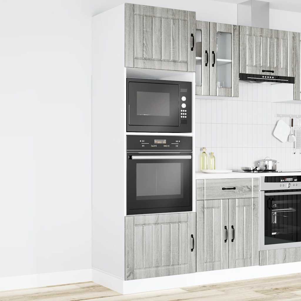 vidaXL Meubles bas de cuisine 2 pcs Kalmar Gris sonoma Bois d'ingénierie