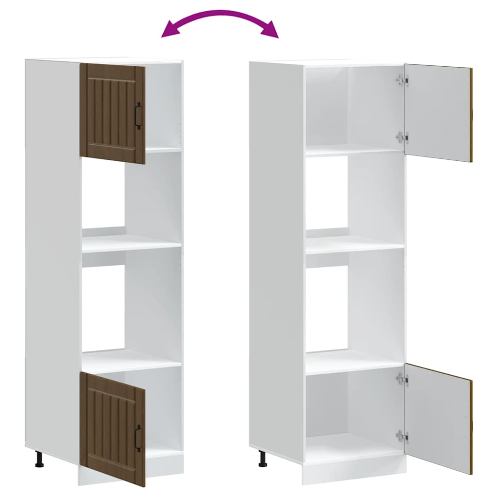 vidaXL Commodes à 2 tiroirs Lucca Marron Aspect chêne Aggloméré