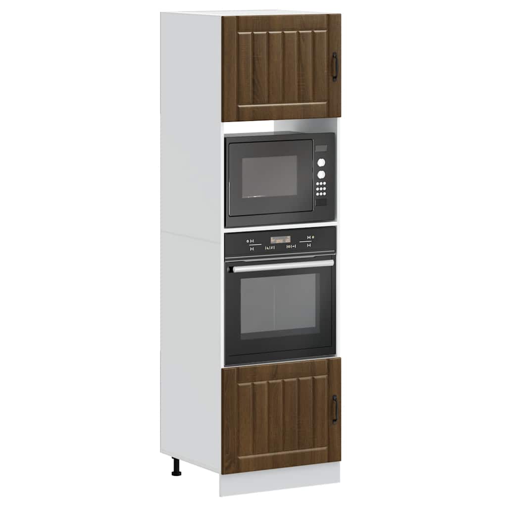 vidaXL Commodes à 2 tiroirs Lucca Marron Aspect chêne Aggloméré