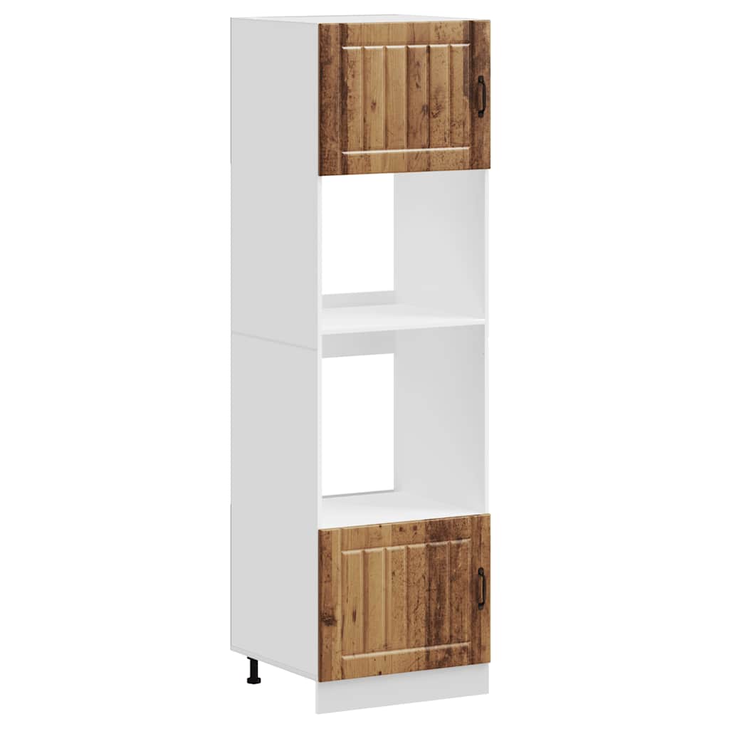 vidaXL Meubles bas de cuisine 2 pcs Aspect Vieux bois Lucca Bois d'ingénierie