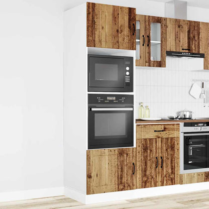 vidaXL Meubles bas de cuisine 2 pcs Aspect Vieux bois Lucca Bois d'ingénierie