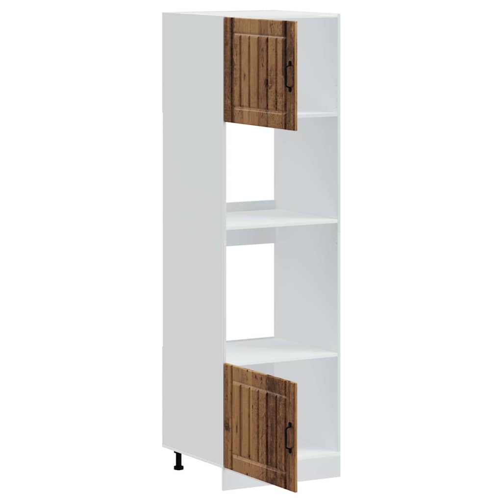 vidaXL Meubles bas de cuisine 2 pcs Aspect Vieux bois Lucca Bois d'ingénierie
